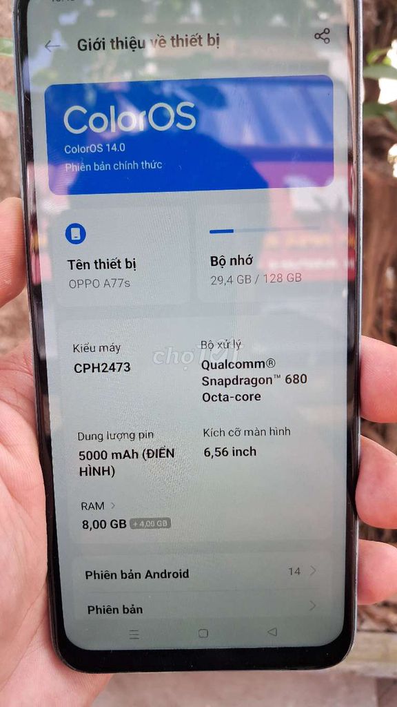 Oppo A77s 8GB/128GB. Mua bán Điện thoại tại Quận Hai Bà Trưng Hà Nội được đăng bởi bùi hữu liêm  hình 1