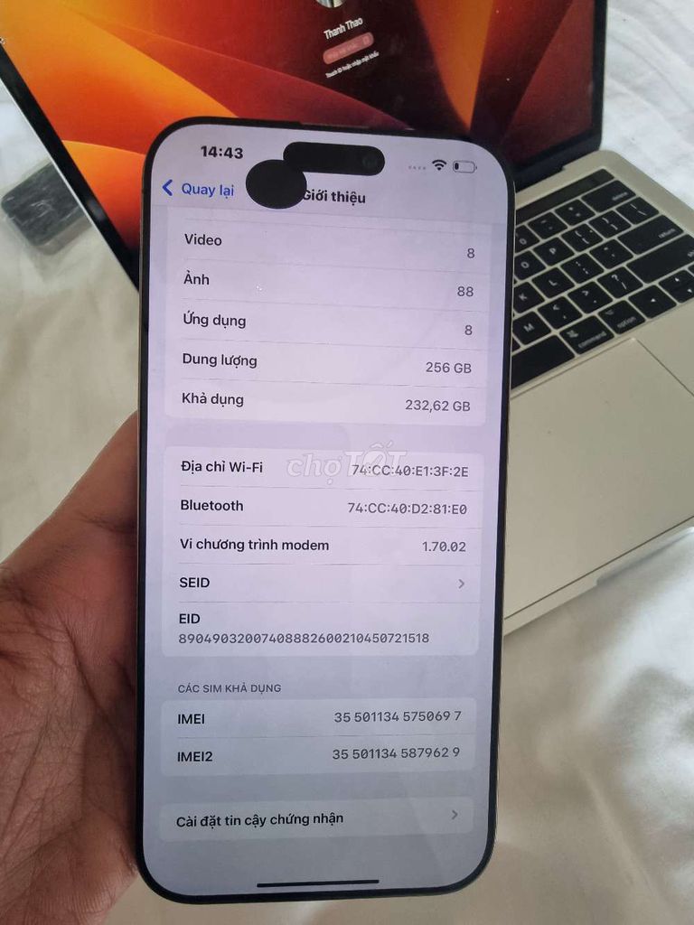 Apple iPhone 16 Pro Max 256GB Đen. Mua bán Điện thoại tại Quận 8 Tp Hồ Chí Minh được đăng bởi khaly hình 1