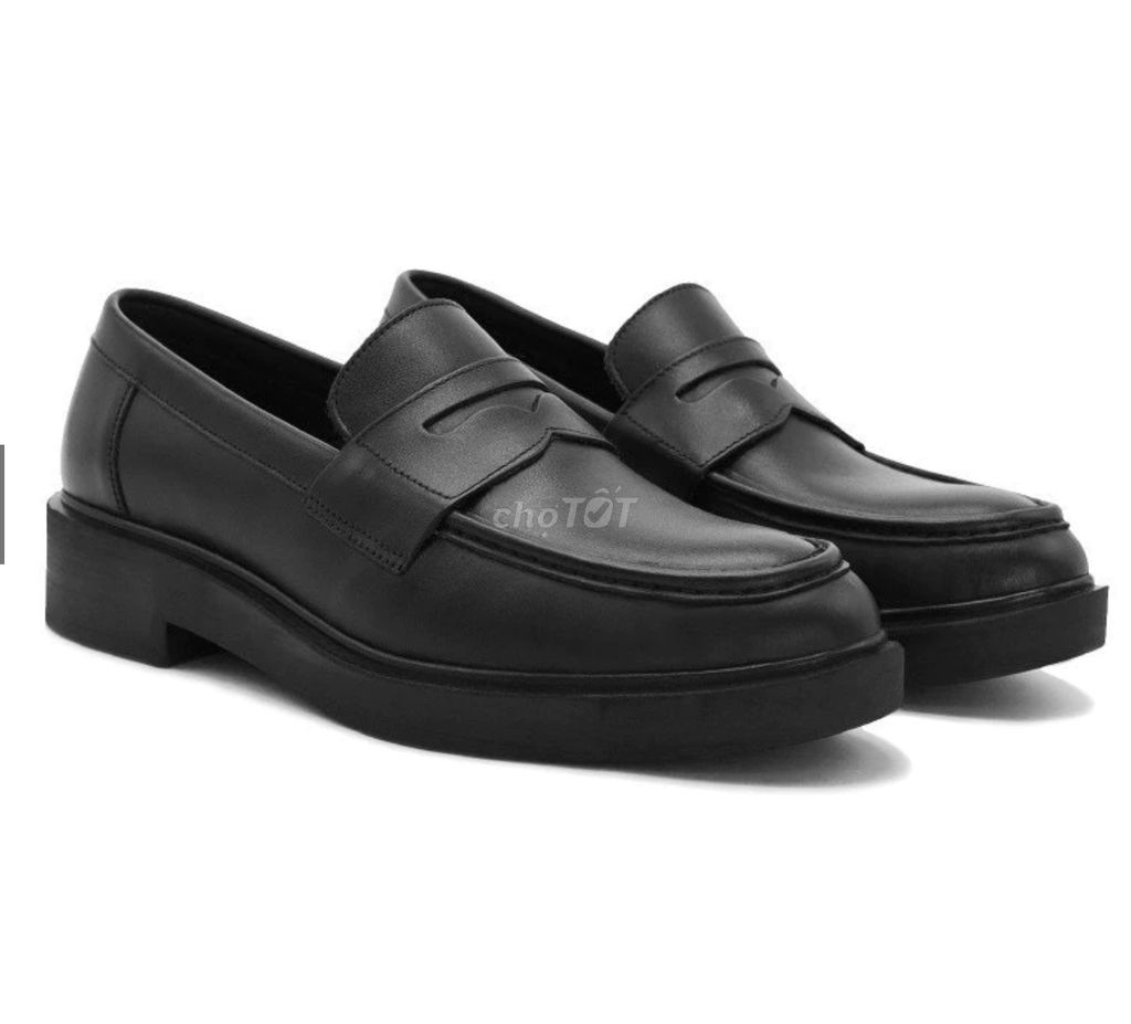 Giày Lười Nam Da Nguyên Tấm Penny Loafer Đế 4cm