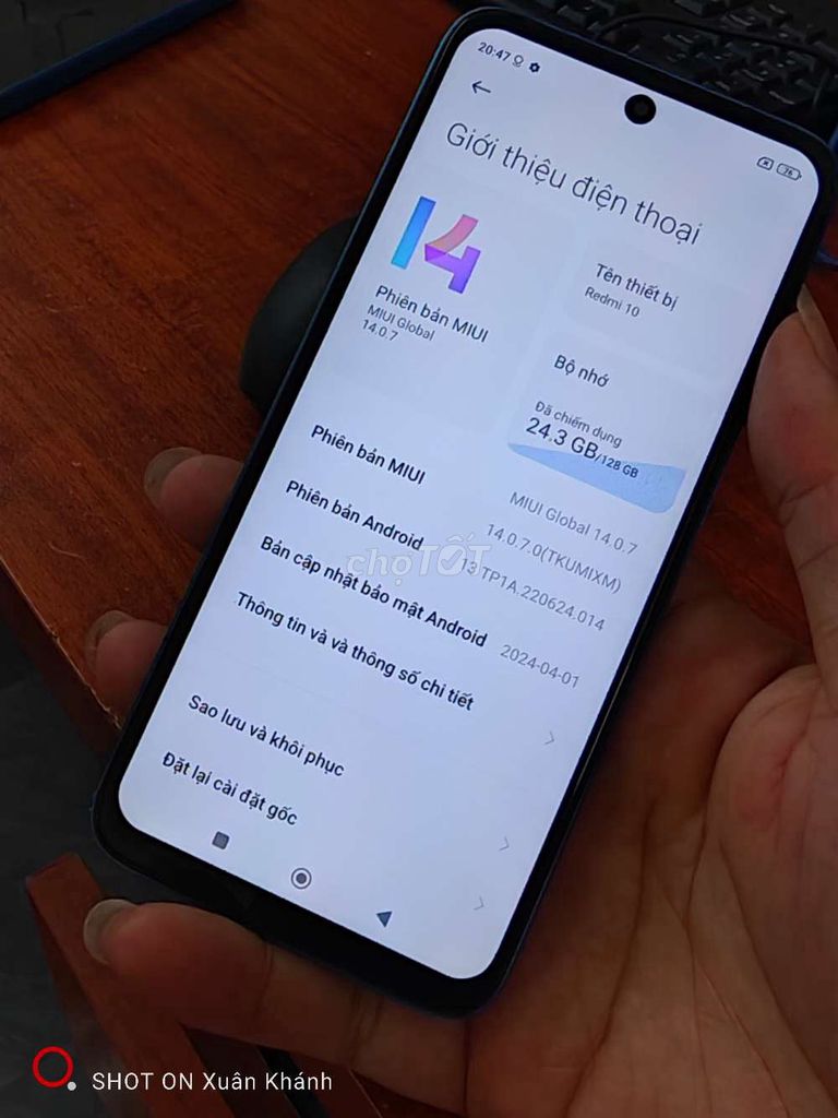 Xiaomi Redmi 10 128GB Xanh. Mua bán Điện thoại tại Huyện Tiên Lãng Hải Phòng được đăng bởi Mờ Rờ Khánh hình 1