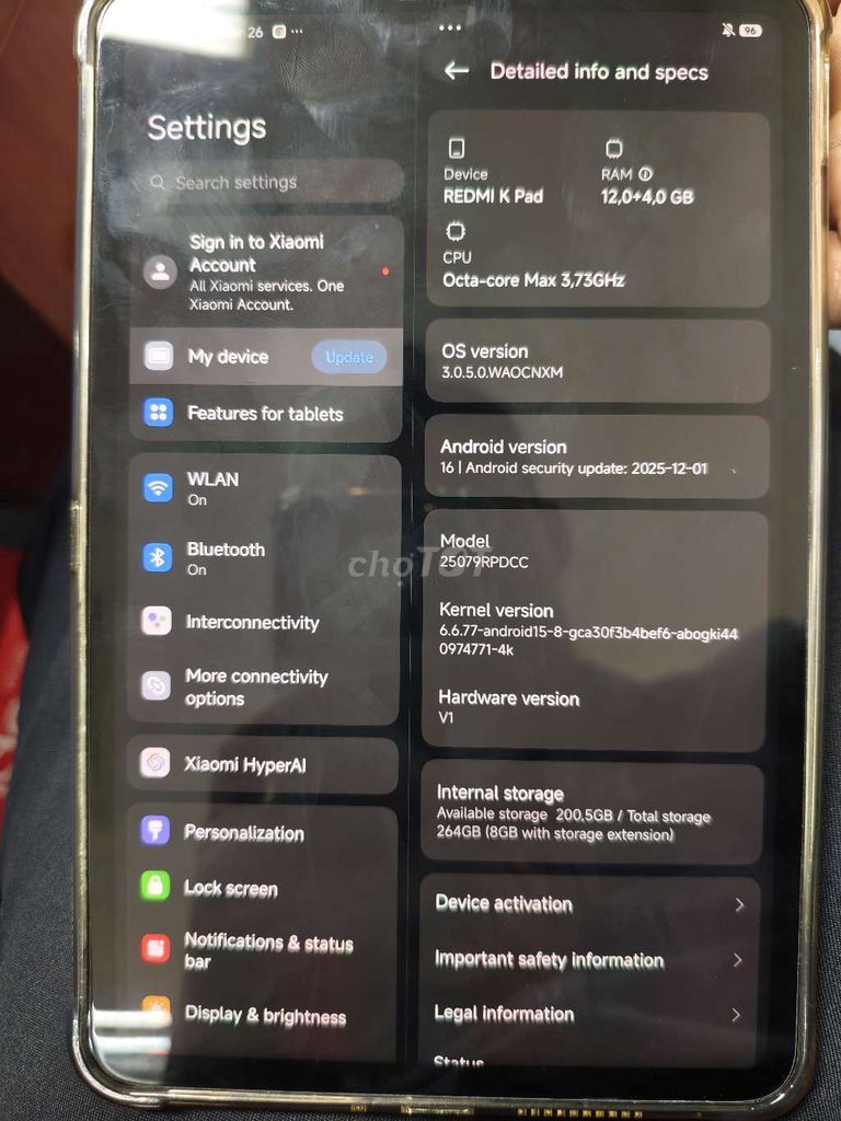 Xiaomi Redmi K Pad 12GB/256GB Xanh. Mua bán Máy tính bảng tại Quận Hà Đông Hà Nội được đăng bởi anh ha tuan hình 1