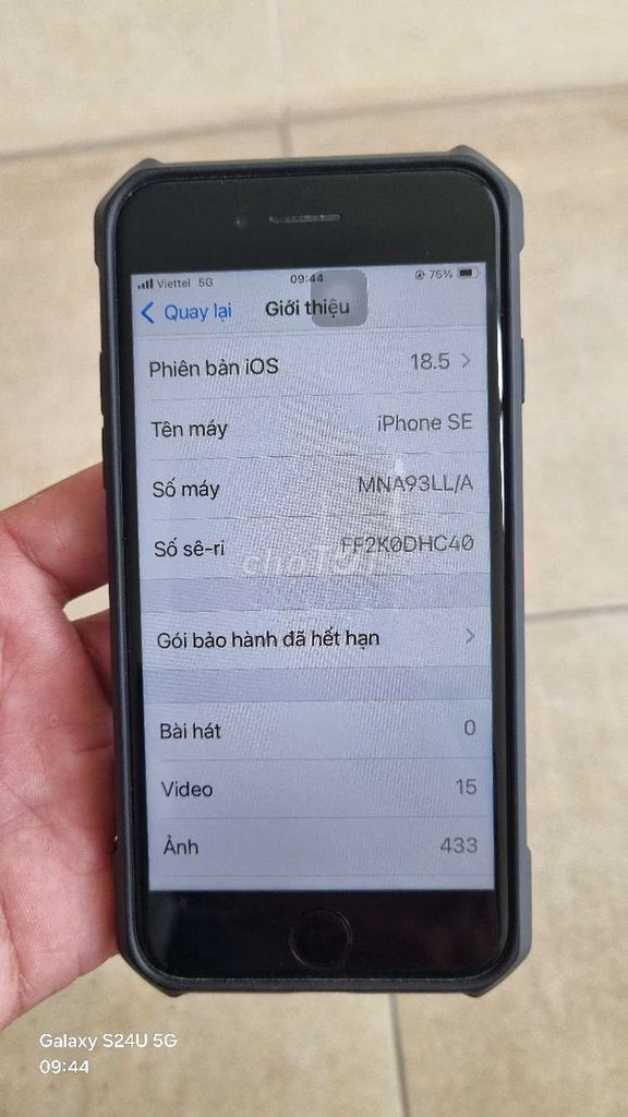 Apple iPhone SE 3 Đen 99%. Mua bán Điện thoại tại Huyện Đan Phượng Hà Nội được đăng bởi Chutong hình 1