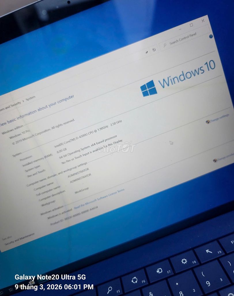 Microsoft Surface Go 3 i5 8GB/128GB full chức năng. Mua bán Laptop tại Quận Ninh Kiều Cần Thơ được đăng bởi locphat hình 1