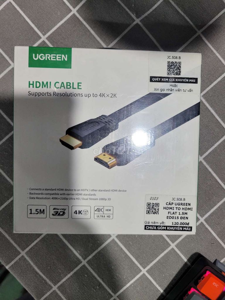 Cáp HDMI Ugreen Flat ED015