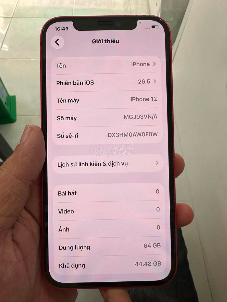 Apple iPhone 12 64GB Đỏ 100%. Mua bán Điện thoại tại Quận 8 Tp Hồ Chí Minh được đăng bởi Hội Đồ Điện Tử hình 1