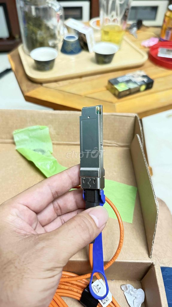 Thanh lý 2 cặp dây quang Mellanox QSFP + 10m/ dây