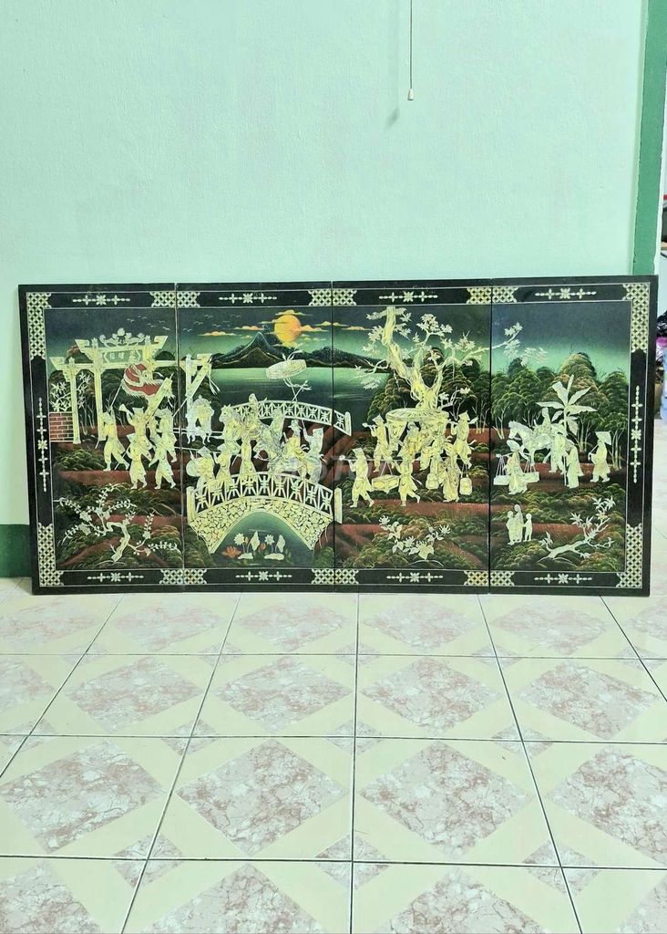 Tranh sơn mài cẩn ốc siêu đẹp,kt lớn