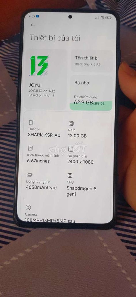 Black Shark 4 Pro 256GB Đen. Mua bán Điện thoại tại Huyện Cư M'gar Đắk Lắk được đăng bởi Khánh Nhật hình 1