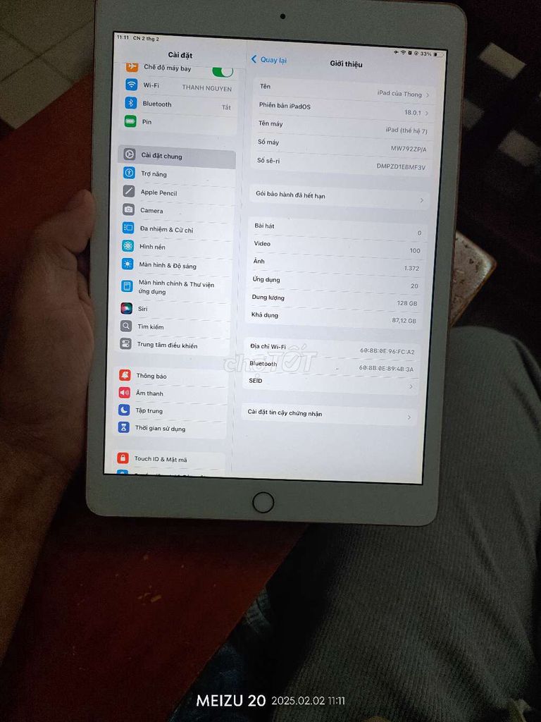 Ipad thế hệ 7 128gb bán hoặc đổi qua điện thoại