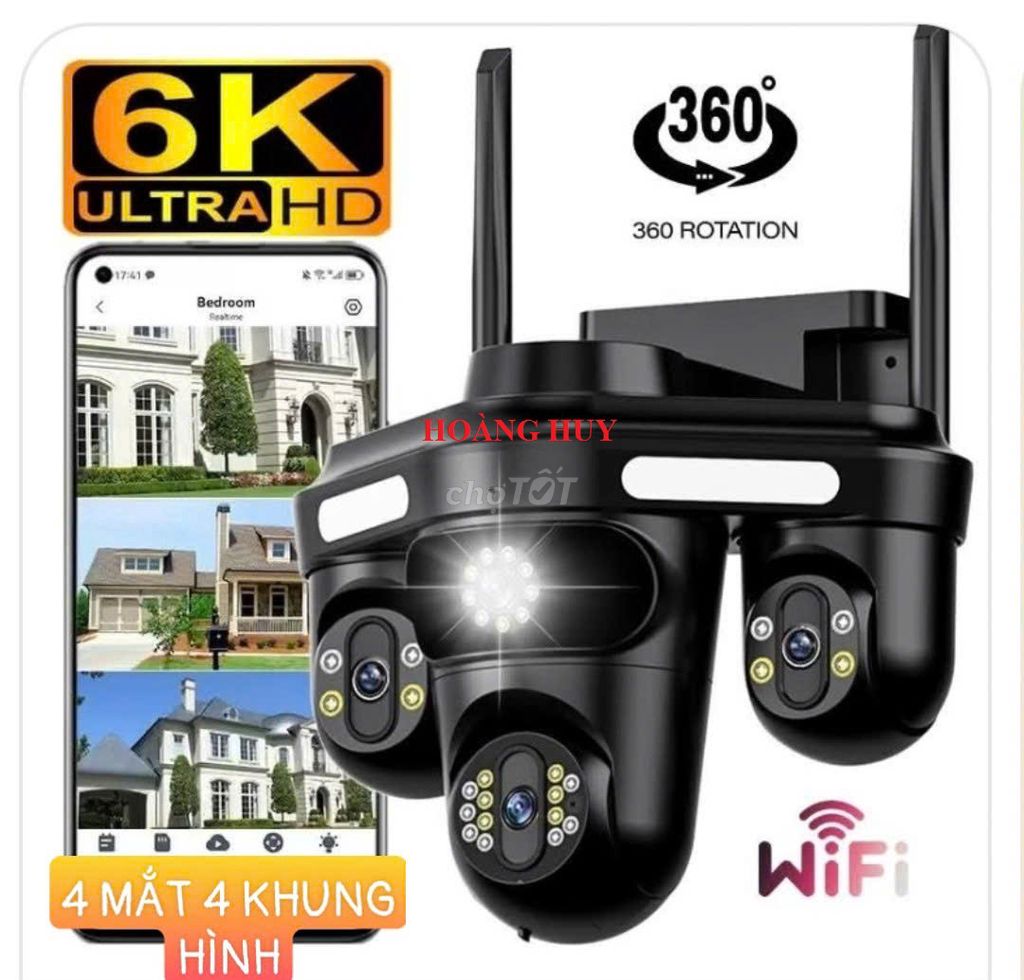 Camera wifi 4 MẮT 4 khung hình IP Wifi 4 mắt 5K