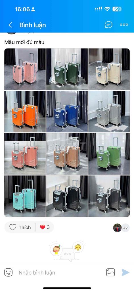Vali nhiều màu size 20/24/28. Mua bán Túi xách tại Quận Cẩm Lệ Đà Nẵng được đăng bởi Trương Thị Ngọc Diễm hình 1