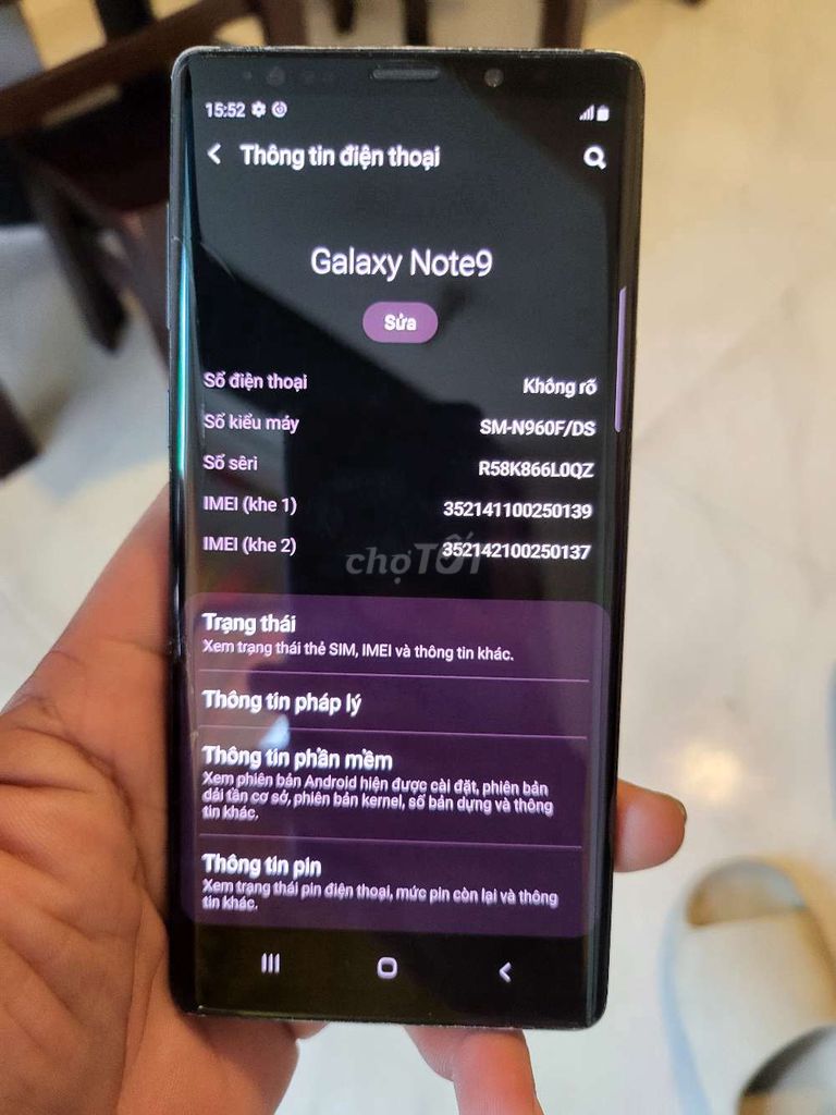 Samsung Note 9 Việt Nam 2sim bút ok