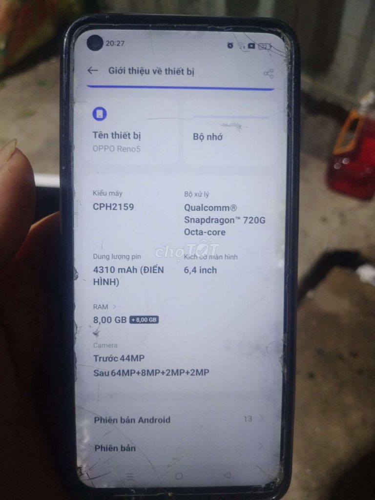 OPPO Reno5 Snapdragon 8GB 6.4 inch Còn mới. Mua bán Điện thoại tại Huyện Thanh Trì Hà Nội được đăng bởi Hung Nguyen Phi hình 1