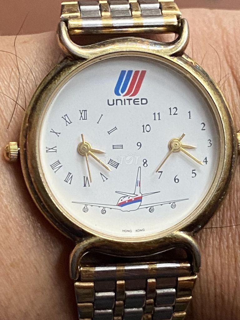 Đồng hồ UNITED 2 máy mạ vàng đẹp size 34