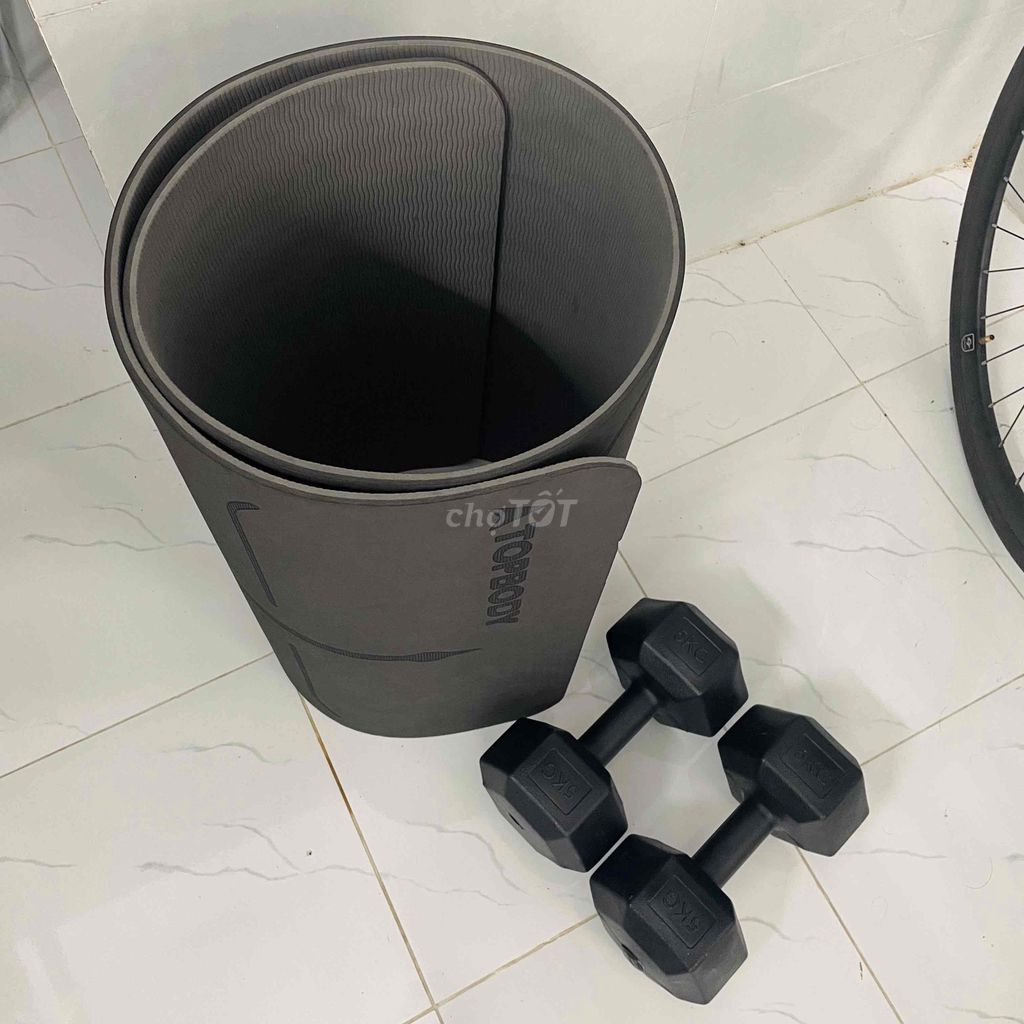 Combo thảm tập yoga và cặp tạ tay 5kg. Mua bán Đồ thể thao, Dã ngoại tại Quận Bình Thuỷ Cần Thơ được đăng bởi Chọn hình 1