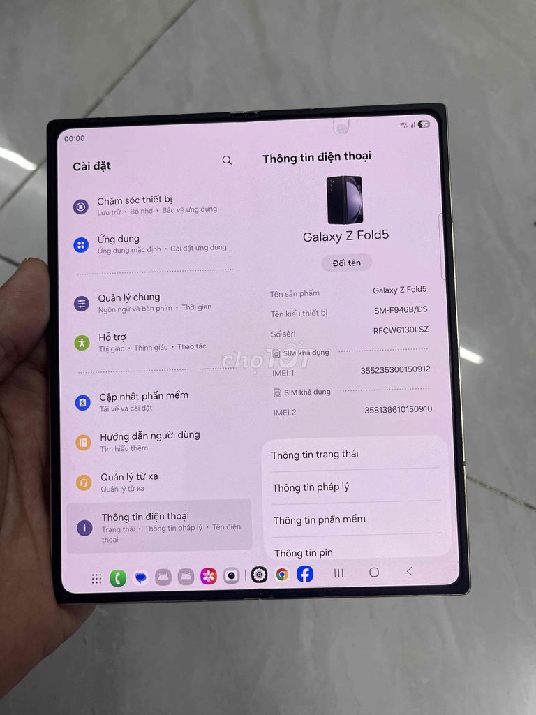 Samsung Z Fold5 W24 512GB Chính hãng Zin áp đẹp 98. Mua bán Điện thoại tại Quận 8 Tp Hồ Chí Minh được đăng bởi Thanh Tâm Mobile hình 1