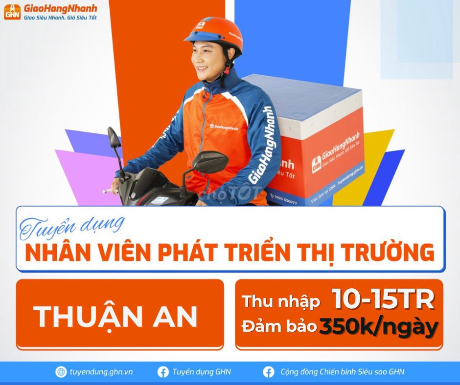 NHÂN VIÊN GIAO HÀNG TẠI THUẬN AN (10-15Tr)