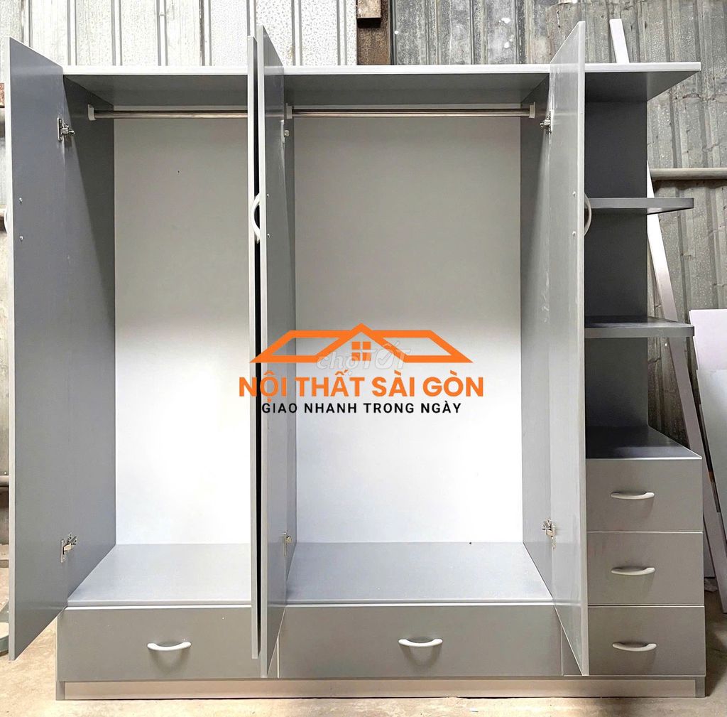 Tủ quần áo Nhựa Đài Loan Xám 1m8x1m85x45cm. Mua bán Tủ, kệ gia đình tại Quận 6 Tp Hồ Chí Minh được đăng bởi Xưởng Tủ Nhựa Sài Gòn hình 1