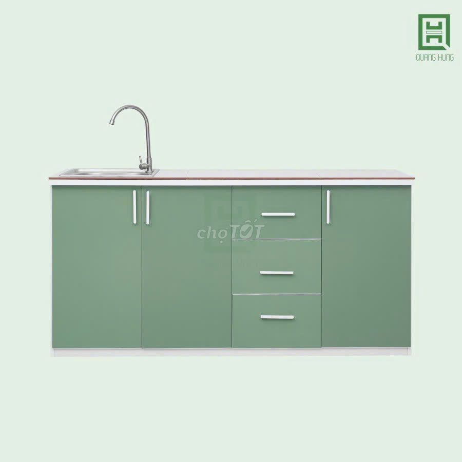 Tủ bếp Nhựa Đài Loan Xanh lá 1m6x80cm. Mua bán Tủ, kệ gia đình tại Thành phố Thủ Đức Tp Hồ Chí Minh được đăng bởi Nội Thất Quang Hùng hình 1