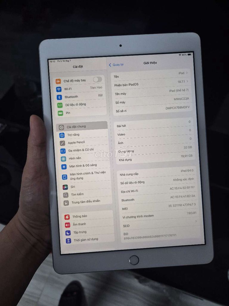 Apple iPad (thế hệ 7) 32GB Wifi-4G Bạc. Mua bán Máy tính bảng tại Thành phố Cà Mau Cà Mau được đăng bởi Hào hình 1