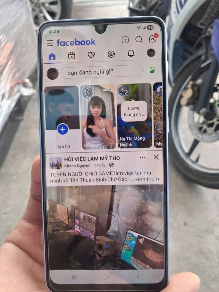 Samsung Galaxy A Xanh nhạt. Mua bán Điện thoại tại Huyện Tân Phước Tiền Giang được đăng bởi Can hình 1
