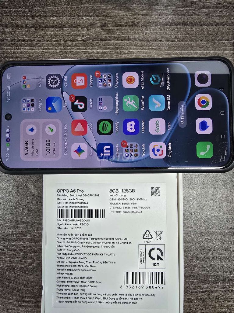 Oppo A6 Pro 8GB/128GB Xanh dương. Mua bán Điện thoại tại Quận Hà Đông Hà Nội được đăng bởi Hùng hình 1