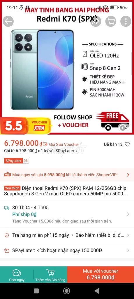 Xiaomi Redmi K70. Mua bán Điện thoại tại Huyện Vĩnh Cửu Đồng Nai được đăng bởi Trần Nguyễn Minh Hoàng hình 1