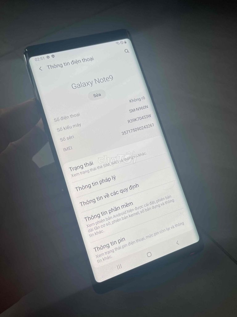 Samsung Note 9 Hàn 1sim . màn chuẩn bị xanh nhẹ. Mua bán Điện thoại tại Quận 8 Tp Hồ Chí Minh được đăng bởi Thanh Tâm Mobile hình 1