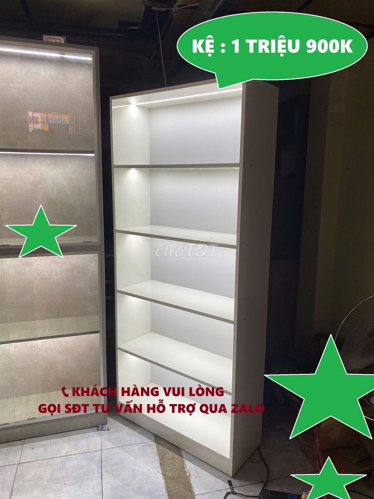 KỆ 80X180X30CM FULL VÁN MDF CÔNG NGHIỆP CÓ LED. Mua bán Tủ, kệ gia đình tại Quận Gò Vấp Tp Hồ Chí Minh được đăng bởi XƯỞNG THI CÔNG NỘI THẤT TẠI TPHCM hình 1