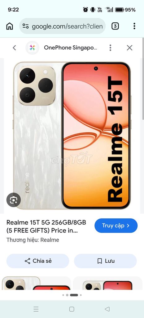 Realme 15T 256GB Trắng 8GB Like New. Mua bán Điện thoại tại Huyện Châu Thành Bến Tre được đăng bởi Phong Ka hình 1