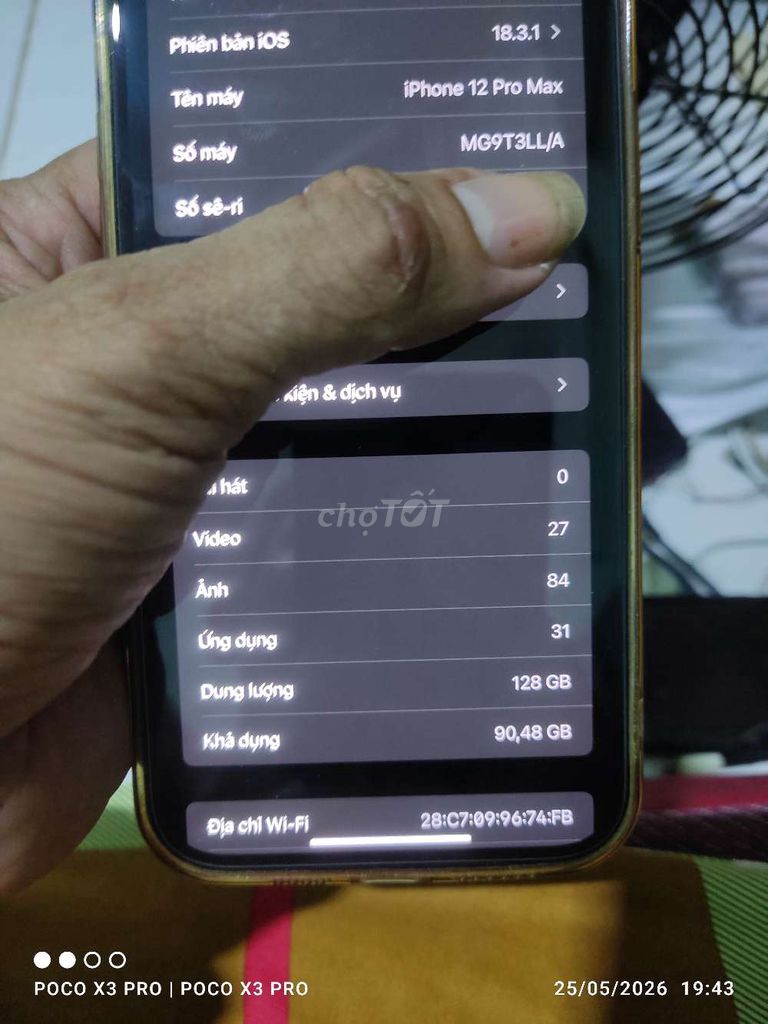iPhone 12 Pro Max 128GB Đã thay màn. Mua bán Điện thoại tại Quận Cái Răng Cần Thơ được đăng bởi Tiến hình 1