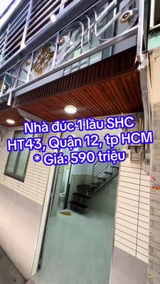 Nhà Đúc 1 Lầu Quận 12 - 590 Triệu