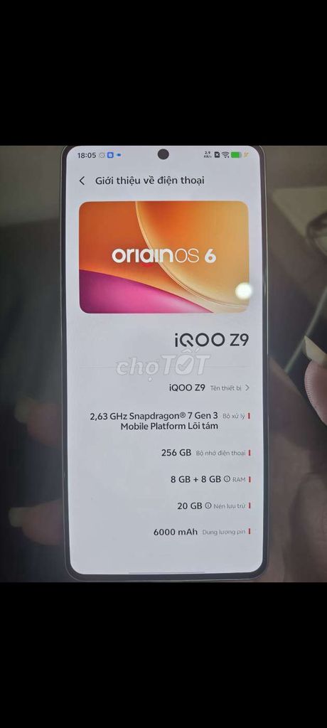 iQOO Z9 5G new sạc 34. Mua bán Điện thoại tại Quận Cầu Giấy Hà Nội được đăng bởi Thái Trần hình 1