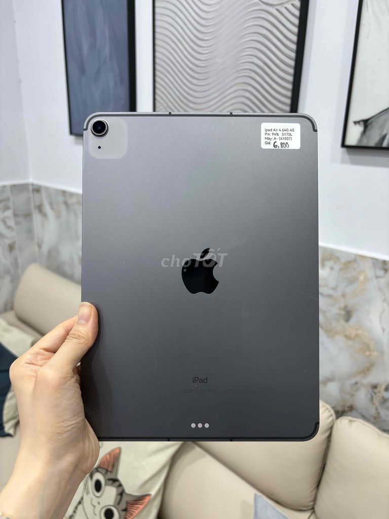 iPad Air 4 64GB 4G/WiFi Xám Zin All Pin 94. Mua bán Máy tính bảng tại Huyện Hóc Môn Tp Hồ Chí Minh được đăng bởi SIRI STORE HCM hình 1