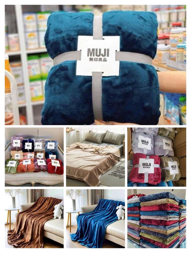 Chăn nhung Muji270k màu ngẫu nhiên