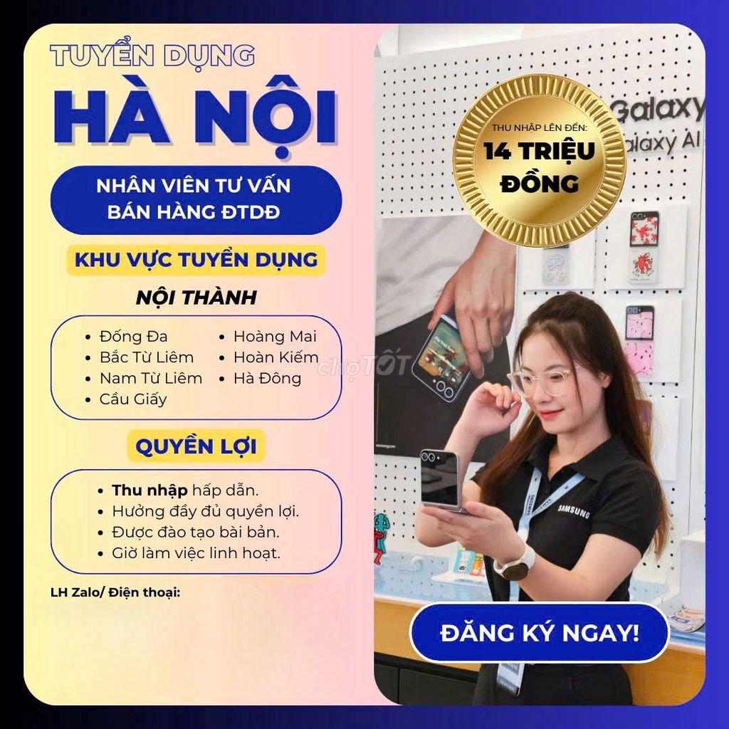 TUYỂN 05 PG/PB BÁN ĐIỆN THOẠI SS TẠI CẦU GIẤY