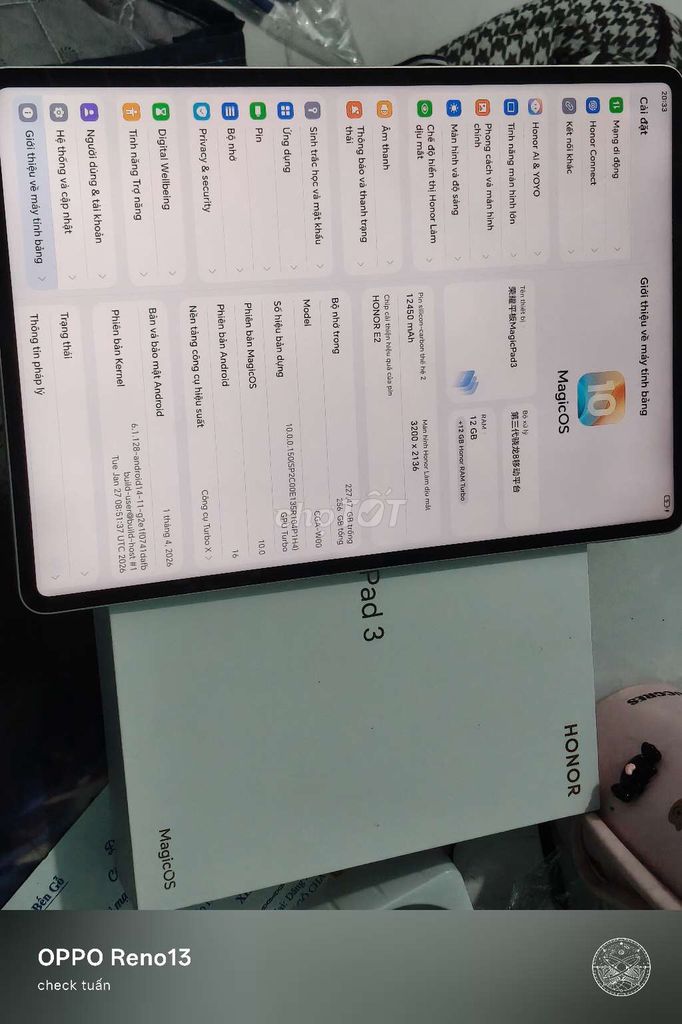 Honor MagicPad 3 12GB/256GB Bạc. Mua bán Máy tính bảng tại Thành phố Biên Hòa Đồng Nai được đăng bởi tuấn  hình 1