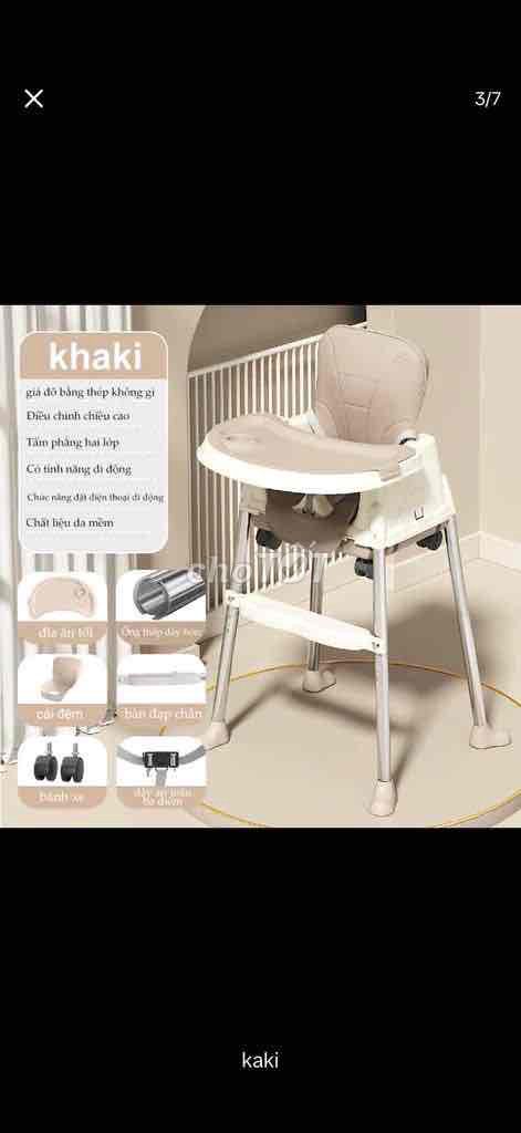 Ghế ăn dặm nhựa da màu kem. Mua bán Mẹ và bé tại Quận Đống Đa Hà Nội được đăng bởi Trang hình 1