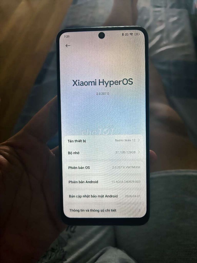 Xiaomi Redmi Note 12 8GB/128GB Xanh. Mua bán Điện thoại tại Huyện Đông Anh Hà Nội được đăng bởi Nguyễn Hưng hình 1