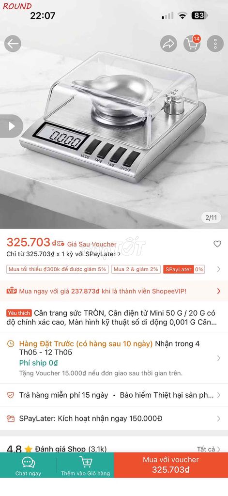 Cân tiểu ly Bạc 50g 0.001g. Mua bán Đồ chuyên dụng, Giống nuôi trồng tại Huyện Hóc Môn Tp Hồ Chí Minh được đăng bởi NGỌC hình 1