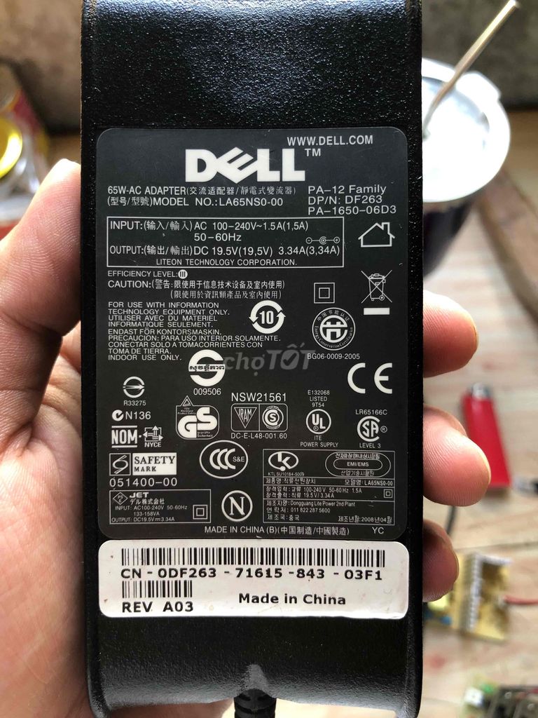Sạc laptop Dell 65W bóc máy. Mua bán Phụ kiện (Màn hình, Chuột...) tại Quận Ninh Kiều Cần Thơ được đăng bởi Famiesta hình 1
