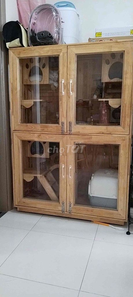 Chuồng mèo gỗ 2 tầng có bánh xe. Mua bán Phụ kiện, Thức ăn, Dịch vụ tại Quận Bình Tân Tp Hồ Chí Minh được đăng bởi Mẫn Nhi hình 1