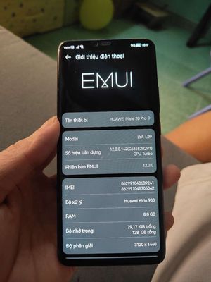 Huawei Mate 20 Pro 128GB Đen Đã qua sử dụng. Mua bán Điện thoại tại Thành phố Thủ Đức Tp Hồ Chí Minh được đăng bởi Hòa Nguyễn