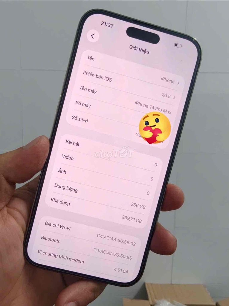 Apple iPhone 14 Pro Max 256GB zin all. Mua bán Điện thoại tại Thành phố Bến Tre Bến Tre được đăng bởi Máy tính Chí Lãm hình 1