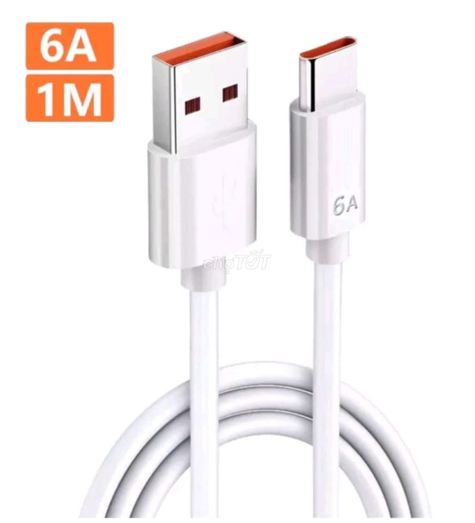 Cáp sạc nhanh USB type C 100W 6A loai tốt