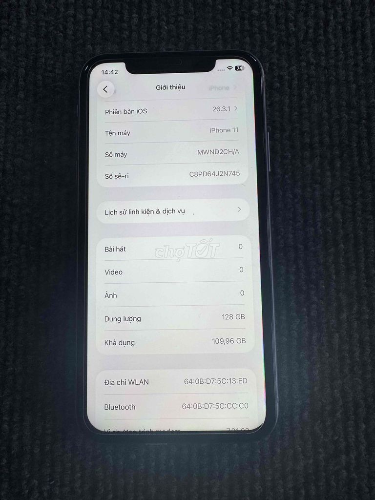 Apple iPhone 11 128GB Tím. Mua bán Điện thoại tại Thành phố Dĩ An Bình Dương được đăng bởi Hoàng Quân Phát hình 1