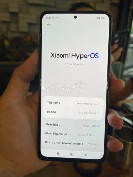 Xiaomi Note 12 Pro 4G 128GB Đen. Mua bán Điện thoại tại Huyện Bình Chánh Tp Hồ Chí Minh được đăng bởi Hội Đồ Điện Tử hình 1
