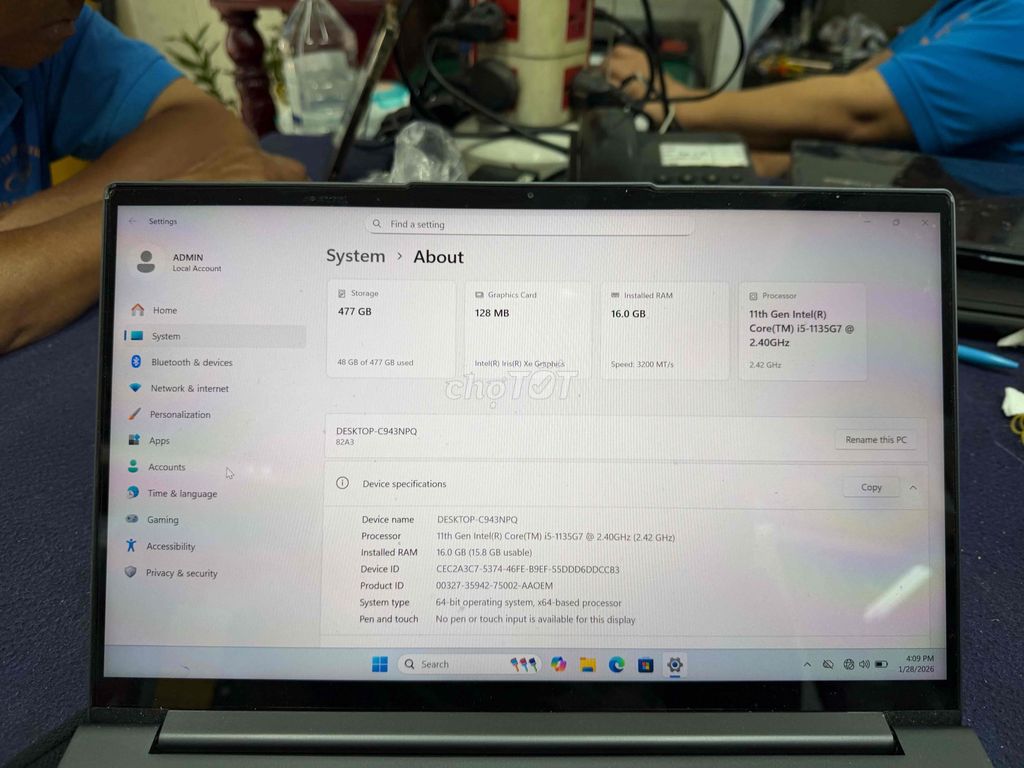 Lenovo Yoga Slim 7 i5-1135G7 16GB/512GB Đã sử dụng. Mua bán Laptop tại Quận 8 Tp Hồ Chí Minh được đăng bởi Nguyễn Khánh Minh hình 1