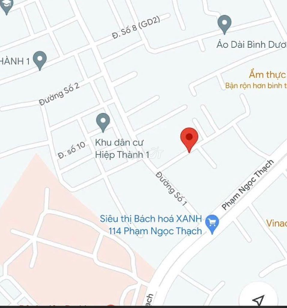 Đất Hiệp Thành 124,5m2 thổ cư 60m cặp bên chợ KDC Hiệp Thành 1. Mua bán đất tại Thành phố Thủ Dầu Một Bình Dương được đăng bởi lê thành  hình 1