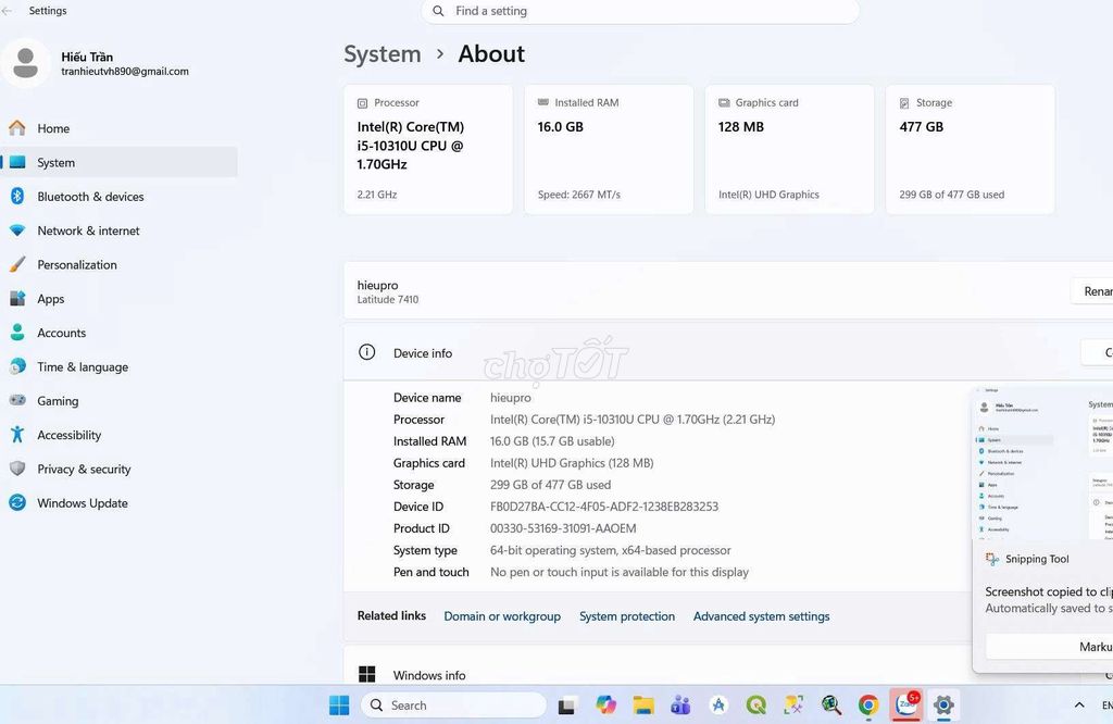 Dell Latitude 7410 i5 16GB/512GB Đen Like New. Mua bán Laptop tại Huyện Gia Lâm Hà Nội được đăng bởi Trần Hiếu hình 1